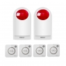 Wholesale Strobe Siren Panic Alarm Button Siren Alarm with Light for Home Caring Loud Outdoor SOS Alert System 2 Red Flashing Siren and 4 Emergency Button for Store Hotel Jewelry Shop Security