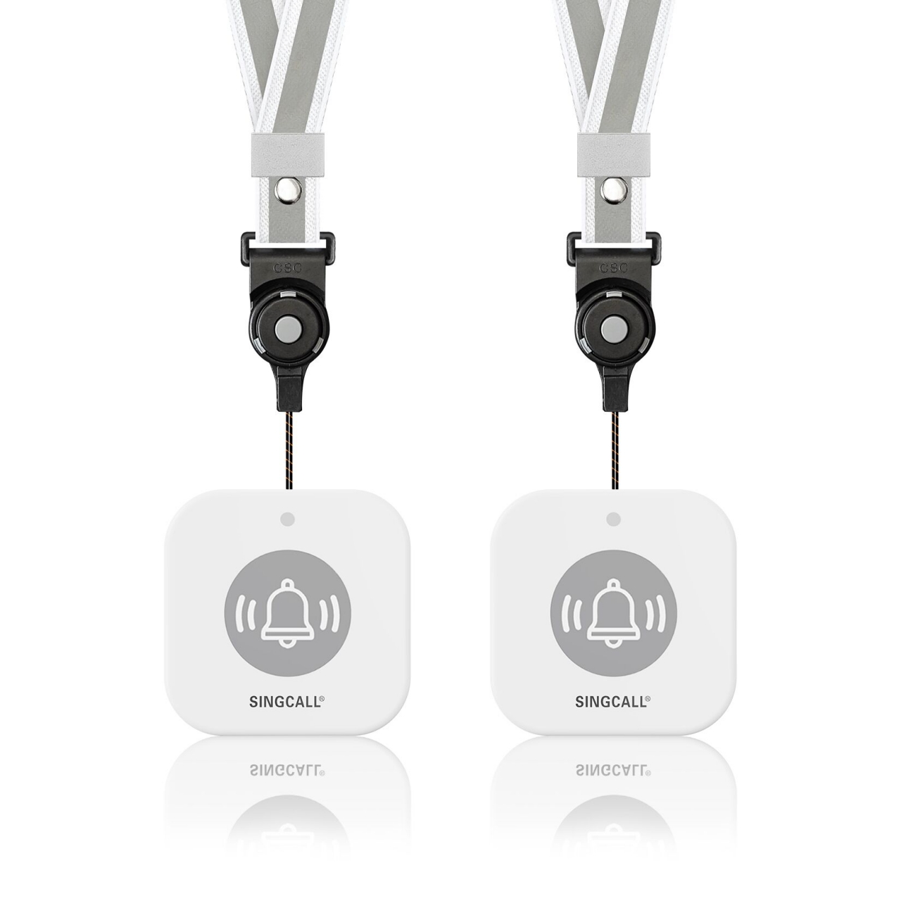 SINGCALL Wireless Caregiver Pager Panic Alarm System Personal Alarm for Elderly Patients Care Home 2 Panic Call Buttons