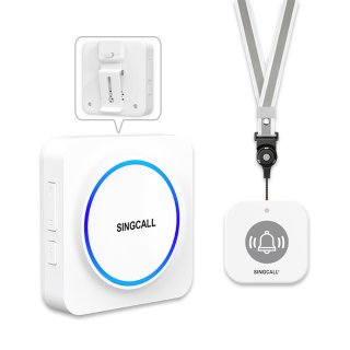 SINGCALL Wireless Caregiver Pager Panic Alarm System Personal Alarm for Elderly Patients Care Home 1 Rechargeable Portable Receiver with 1 Panic Call Button SINGCALL Wireless Caregiver Pager Panic Alarm System Personal Alarm for Elderly Patients Care Home 1 Rechargeable Portable Receiver with 1 Panic Call Button