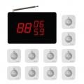 SINGCALL Wireless Restaurant Calling System Waterproof button Small Receiver Big Screen Pack of 10 Pagers and 1 Receiver