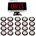 SINGCALL.Wireless Alarm Paging System for Bank,Pack of 20pcs of Table Bells and 1 pc of Call Number Display That Show 3 Groups of Numbers.