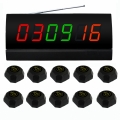SINGCALL.Wireless Table Paging System,for Restaurant.Pager,Beeper, Pack of 10 pcs Black Single Call Bells and 1 pc Display