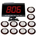 SINGCALL Wireless Service Calling System for Prison Hospital Pack of 10 pcs of Table Bells and 1 pc Black Display Receiver