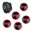 SINGCALL Waiter Calling System Two button Pager Service Cancel Big OLED Screen Receiver Pack of 5 Pagers and 1 Receiver