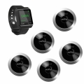 SINGCALL Wireless Restaurant Service Call System, 360 Degree Waterproof No Screw Pager, Pack of 5 Pagers and 1 Receiver