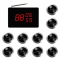 SINGCALL Small Receiver with Voice Reporting Function Paging System 360 Degree Waterproof No Screw Pager Pack of 10 Pagers and 1 Receiver