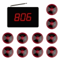SINGCALL Wireless Calling System Paging System Small Receiver Big Screen 360 Degree Waterproof No Screw Pager Pack of 10 Pagers and 1 Receiver