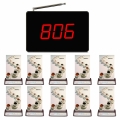 SINGCALL Waiter Service Calling System Server Table Pager System Small Fixed Receiver with Big Screen Pack of 10 Pagers and 1 Receiver