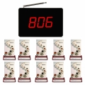 SINGCALL Restaurant Pager System Call Waiter Waitress Wireless Cafe Coffee Shop Service System Pack of 10 Pagers and 1 Receiver
