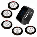 SINGCALL Wireless Calling System Wireless Waiter Service System Waterproof Watch Receiver For Bank Restaurant Cafe Restaurant Hotel Bar Hospital Factory Office 5 Buttons and 1 Watch