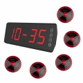 SINGCALL Pager System Waiter Service Calling System Pack of 5 Pagers and 1 Receiver