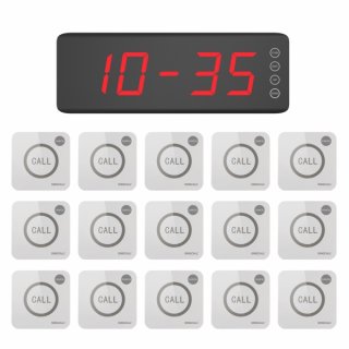 SINGCALL Wireless Pager System Wireless Waiter Service Calling System Pack of 15 Pagers and 1 Receiver