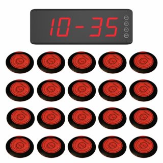 SINGCALL Restaurant Table Wireless Table Calling Office Paging System Patient Call System Pack of 20 Pagers and 1 Receiver