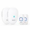 SINGCALL Wireless Door Bell Waterproof Wireless Doorbell Operating at 500 Feet 2 Remote Buttons Can Have Different Tones 57 Melodies CD Quality Sound and LED Flash 2 Push Buttons 2 Receivers