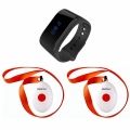 SINGCALL Wireless Calling System Waterproof Watch Nursing Calling 2 Necklace Pager 1 Receiver Home Caring for Old People Patients Children