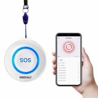 SINGCALL Tuya WiFi Smart SOS Emergency Button Alarm for Handicapped Caregiver Pager Wireless Nurse Alert System for Elderly Patient Alarm Transmitter Button Use with Tuya WiFi Blue Color WE57