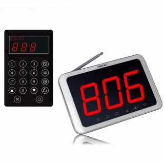SINGCALL Wireless Calling System Classic Pager System With Transmitter of APE100 and LCD Screen Receiver of APE1500