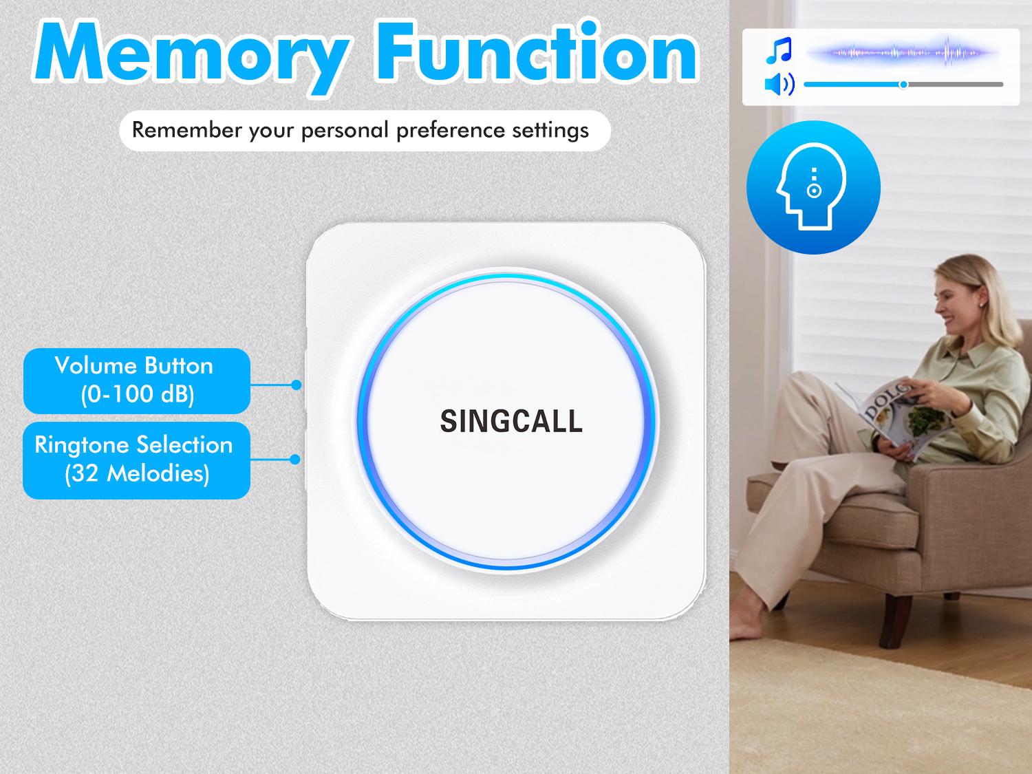 memory function wireless portable receiver