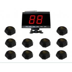 Wholesale SINGCALL.Wireless Waiter Calling System for Cinema,Pub. Pack of 10 pcs Black APE560 Bells and 1 pc Black APE9000 Display Panel Receiver