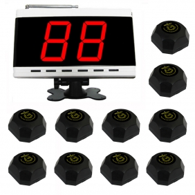 Wholesale SINGCALL.Wireless Service Calling System for Restaurant,Pack of 10 pcs Bells of APE560 and 1 pc Display Panel Receiver ofAPE9000
