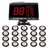 SINGCALL.Wireless Table Paging System,Airport,Pack of 20 pcs White Table Bells and 1 pc Black call Number Display That Show 3 Groups of Numbers.
